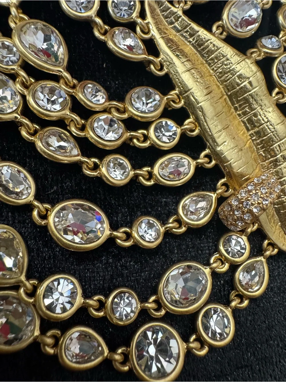 Schiaparelli inspired Surrealist Face anatomy - Crystal Multi-Strand Necklace